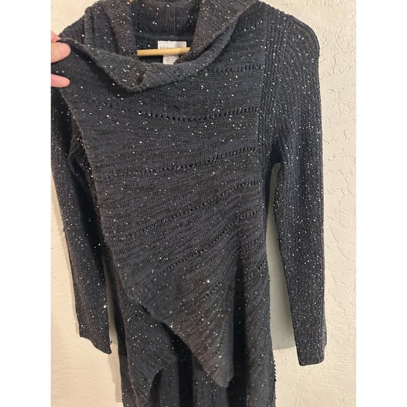 Soft Surroundings Glitter Ruffle Open Cardigan Sweater - Picture 7 of 10